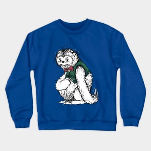 Silly Sloth with a Nice Tuxedo Vest and Bow Tie Crewneck Sweatshirt